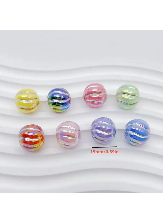 15 قطعة من خرز اليقطين الأكريليكي متعدد الألوان لسلاسل الهواتف والمفاتيح والإكسسوارات DIY - Image 4
